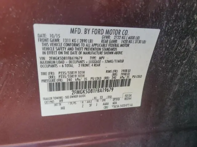 2015 FORD FLEX LIMITED  