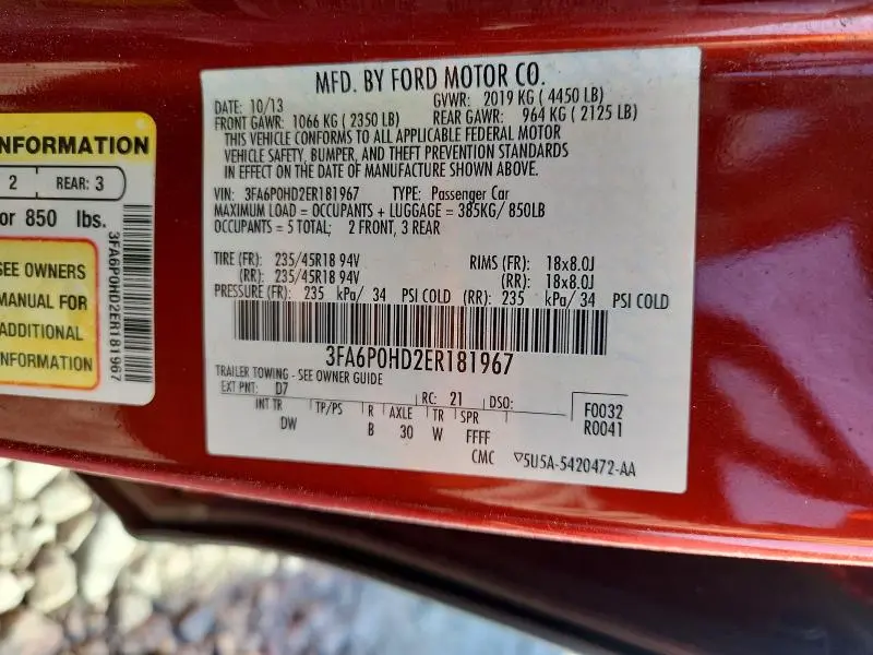 2014 FORD FUSION SE  