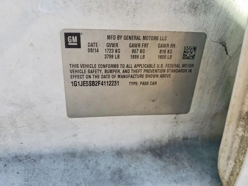 2015 CHEVROLET SONIC LTZ  