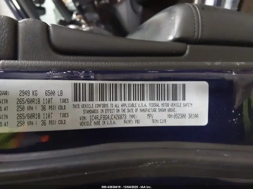 2018 JEEP GRAND CHEROKEE LIMITED 4X4