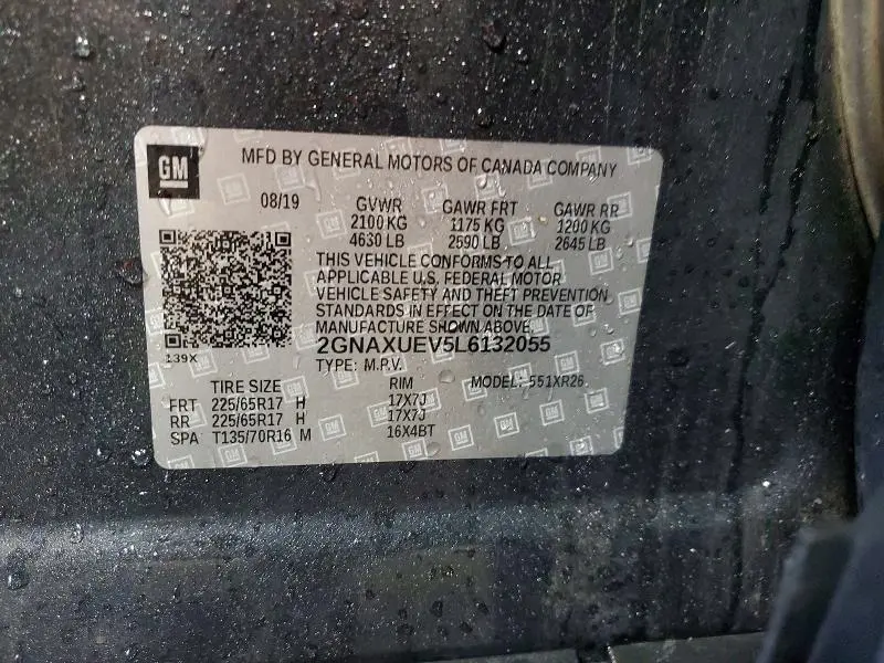 2020 CHEVROLET EQUINOX LT  