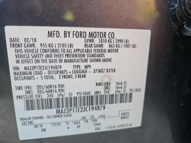 2018 FORD ECOSPORT SE  
