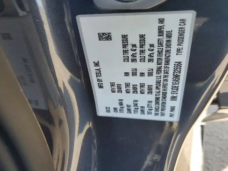 2022 TESLA MODEL 3   