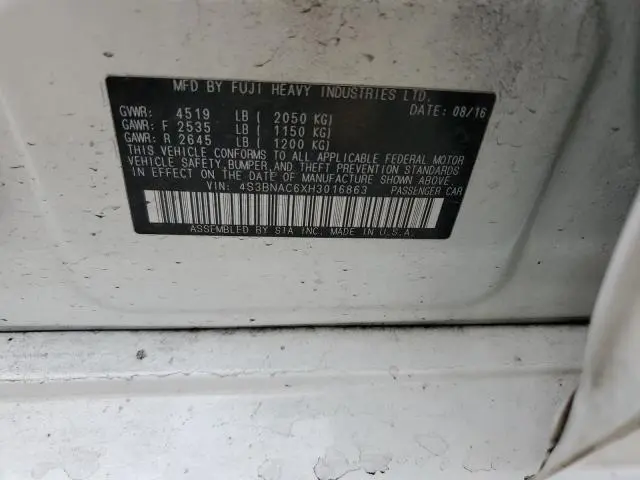 2017 SUBARU LEGACY 2.5I PREMIUM  