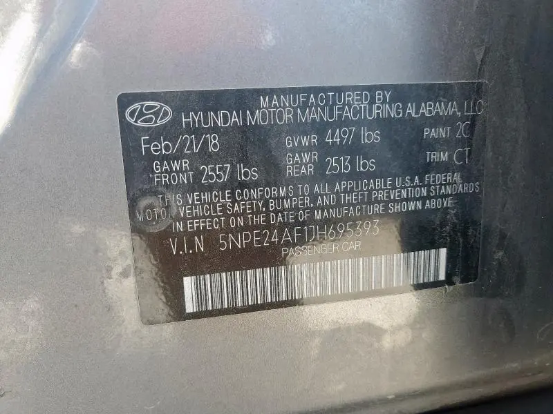 2018 HYUNDAI SONATA SE