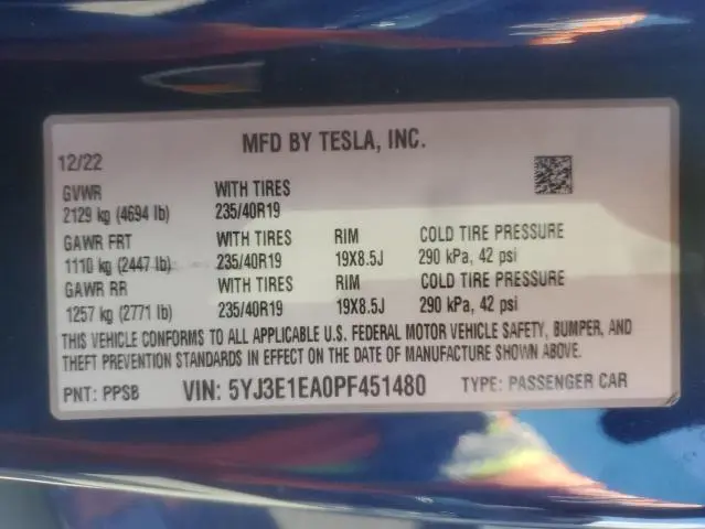 2023 TESLA MODEL 3