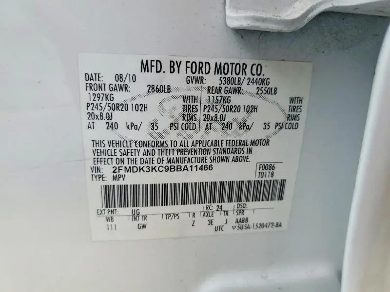 2011 FORD EDGE LIMITED  