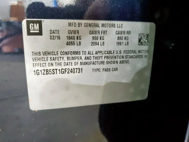2016 CHEVROLET MALIBU LS  