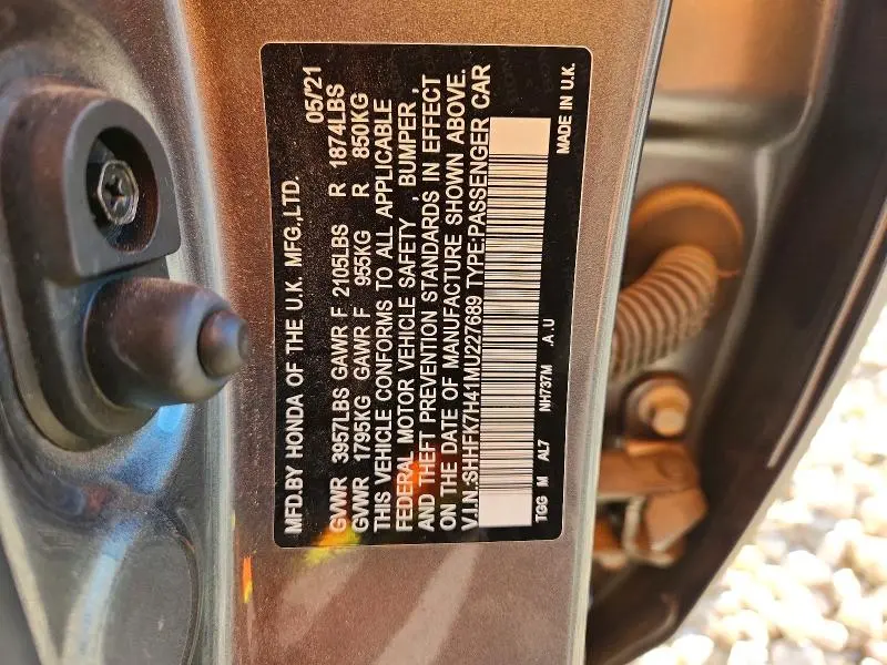 2021 HONDA CIVIC SPORT  