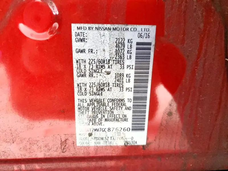2016 NISSAN ROGUE SL  