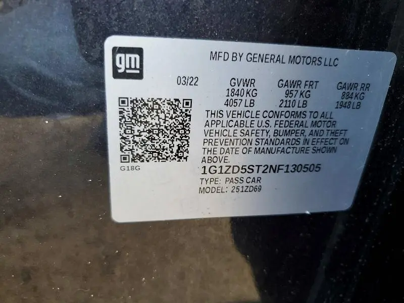 2022 CHEVROLET MALIBU LT  