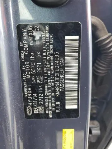 2015 HYUNDAI GENESIS 3.8L  
