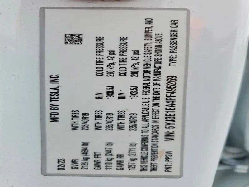 2023 TESLA MODEL 3   