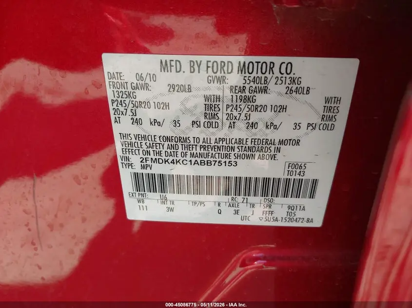 2010 FORD EDGE LIMITED