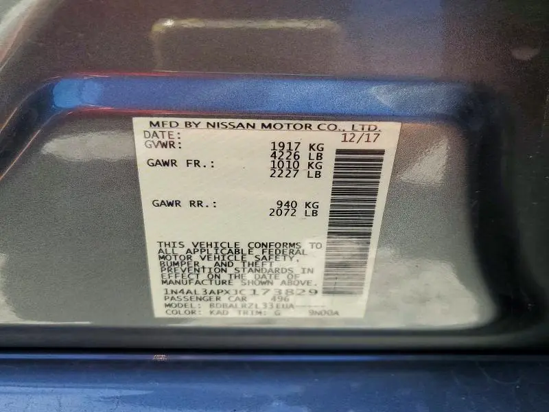 2018 NISSAN ALTIMA 2.5 SL  
