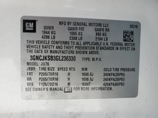 2016 CHEVROLET TRAX LS  