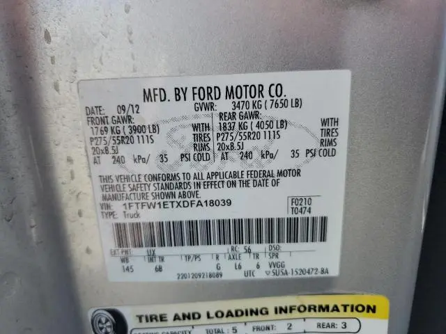 2013 FORD F150 SUPERCREW  