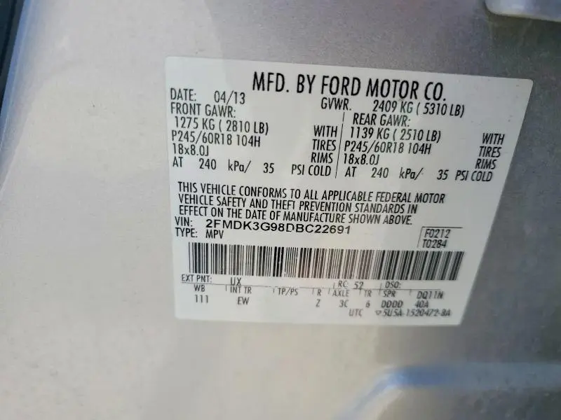 2013 FORD EDGE SE  