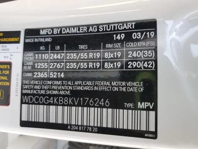 2019 MERCEDES-BENZ GLC 300 4MATIC