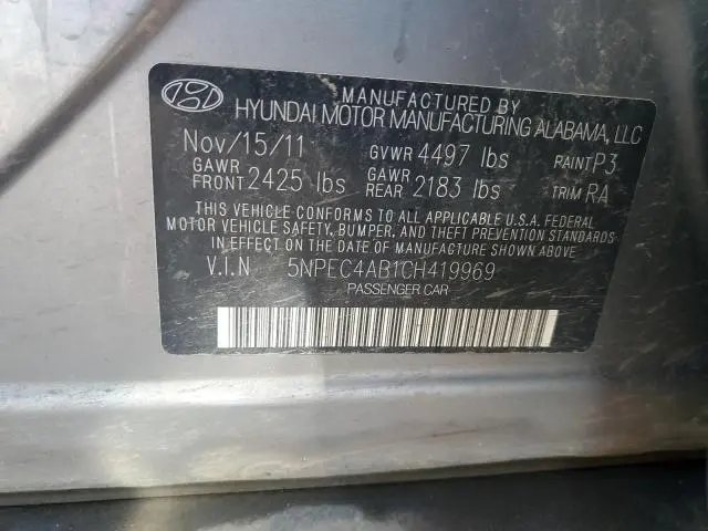 2012 HYUNDAI SONATA SE  
