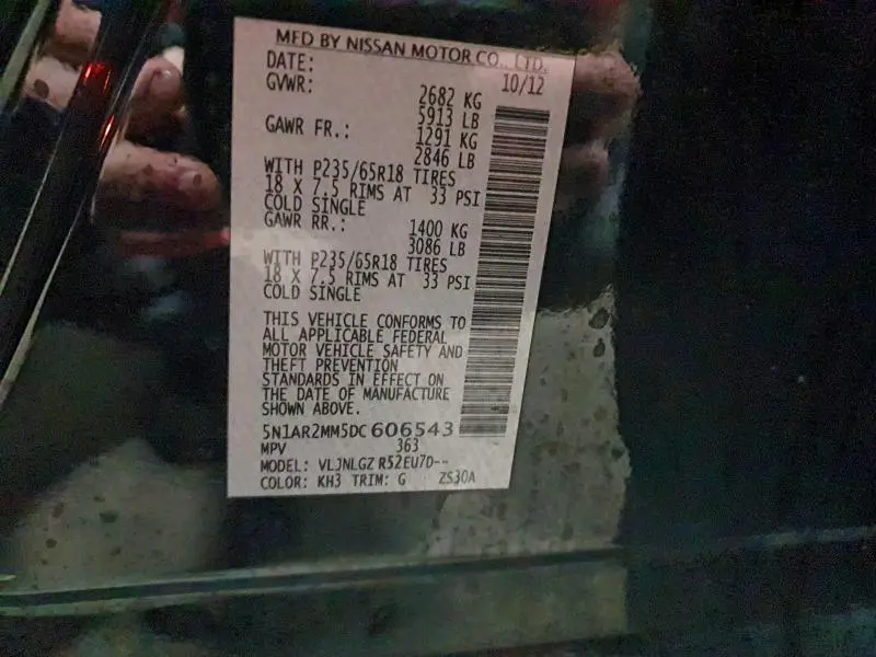 2013 NISSAN PATHFINDER S  