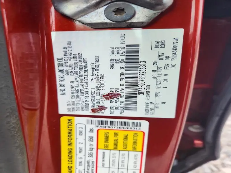 2014 FORD FUSION S  