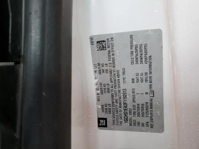 2015 CHEVROLET COLORADO   