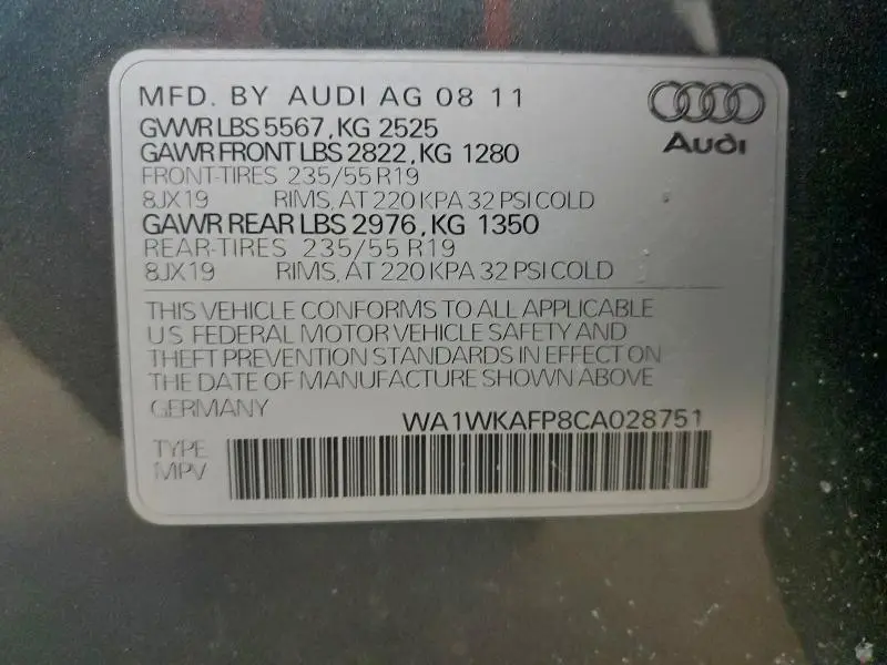 2012 AUDI Q5 PRESTIGE  