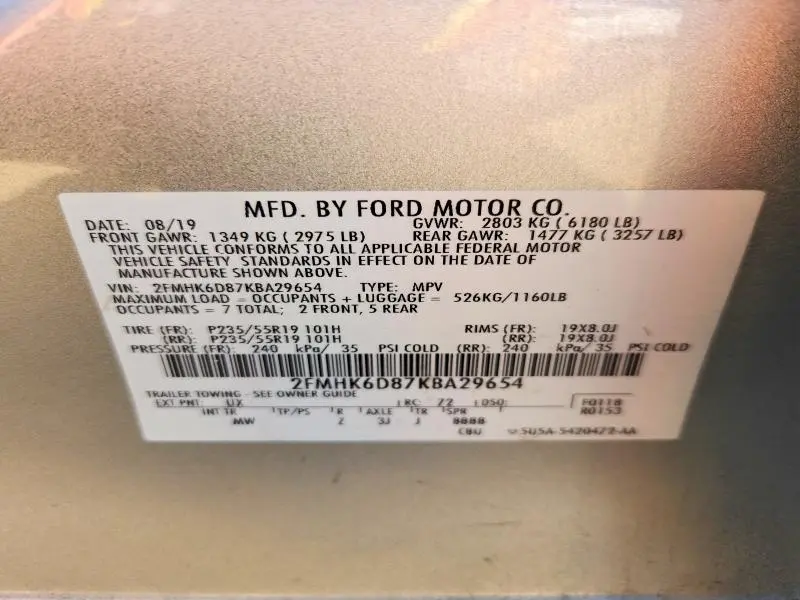 2019 FORD FLEX LIMITED  