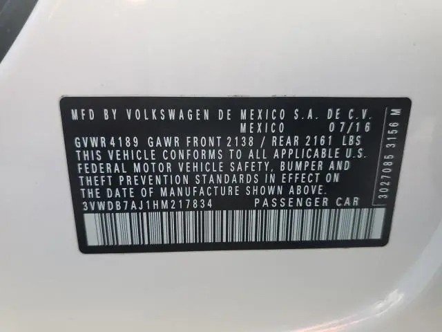 2017 VOLKSWAGEN JETTA SE  