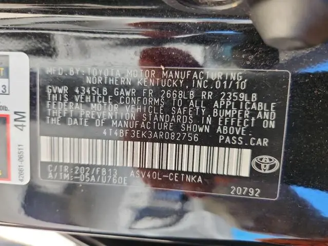 2010 TOYOTA CAMRY BASE  