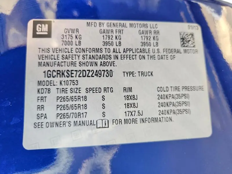 2013 CHEVROLET SILVERADO K1500 LT  