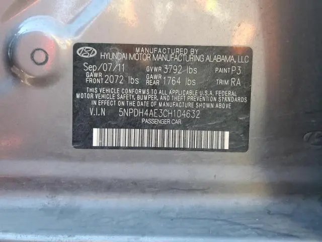 2012 HYUNDAI ELANTRA GLS