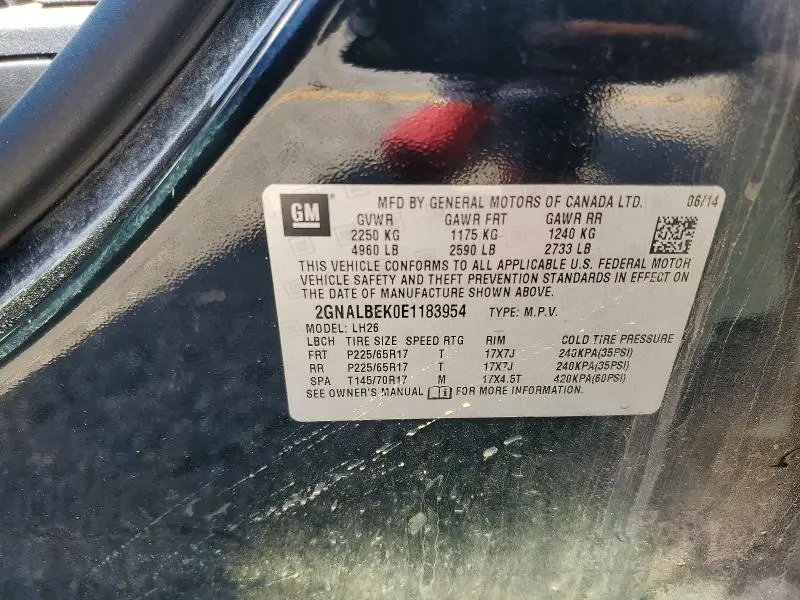 2014 CHEVROLET EQUINOX LT  