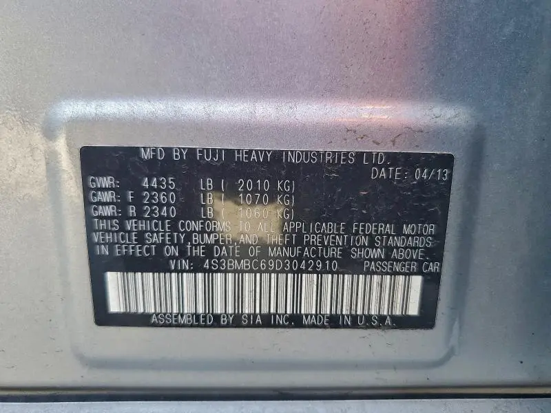2013 SUBARU LEGACY 2.5I PREMIUM  