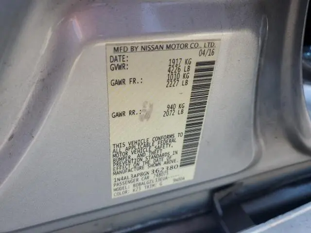 2016 NISSAN ALTIMA 2.5  