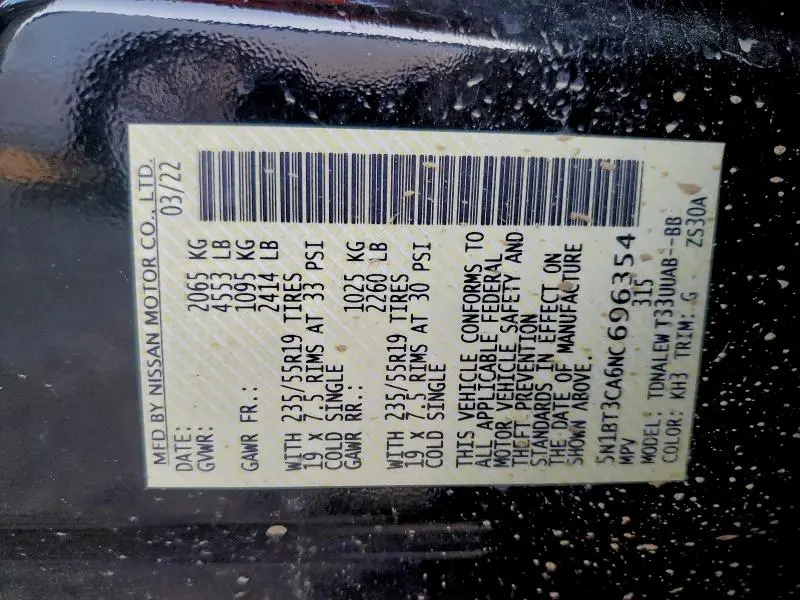 2022 NISSAN ROGUE SL  