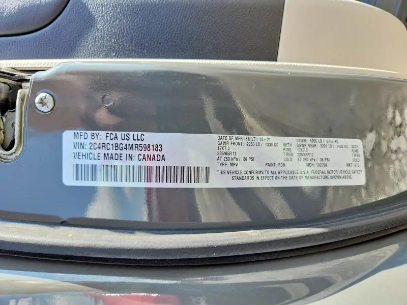 2021 CHRYSLER PACIFICA TOURING L  