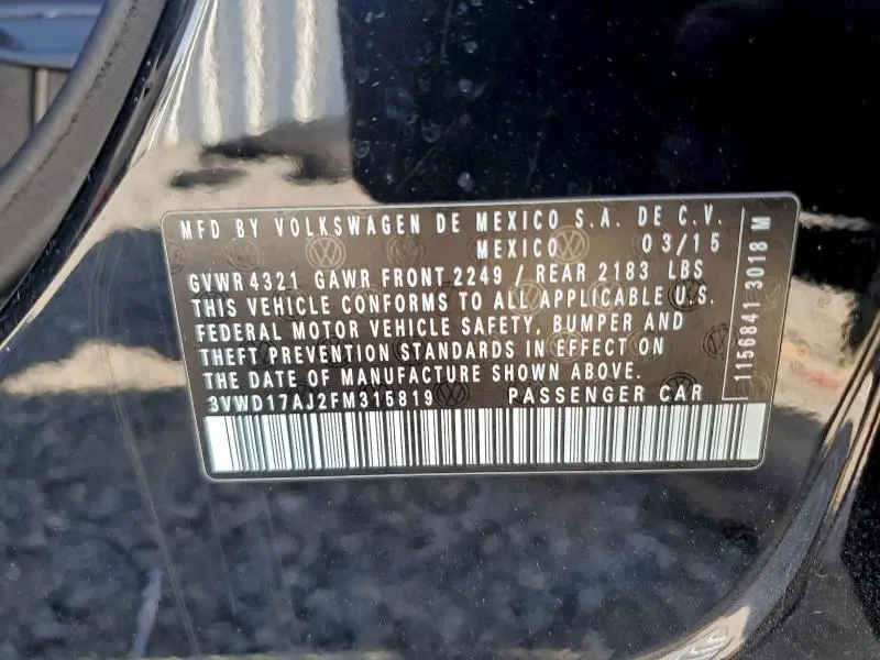 2015 VOLKSWAGEN JETTA SE  