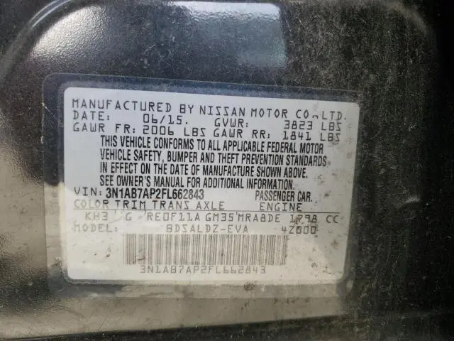 2015 NISSAN SENTRA S  