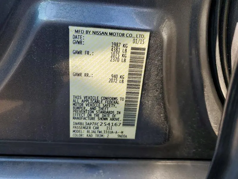 2015 NISSAN ALTIMA 3.5 SL  