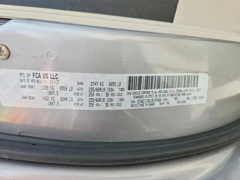 2018 CHRYSLER PACIFICA TOURING PLUS  