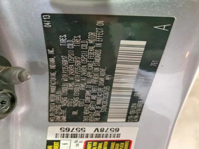 2013 TOYOTA SIENNA XLE  