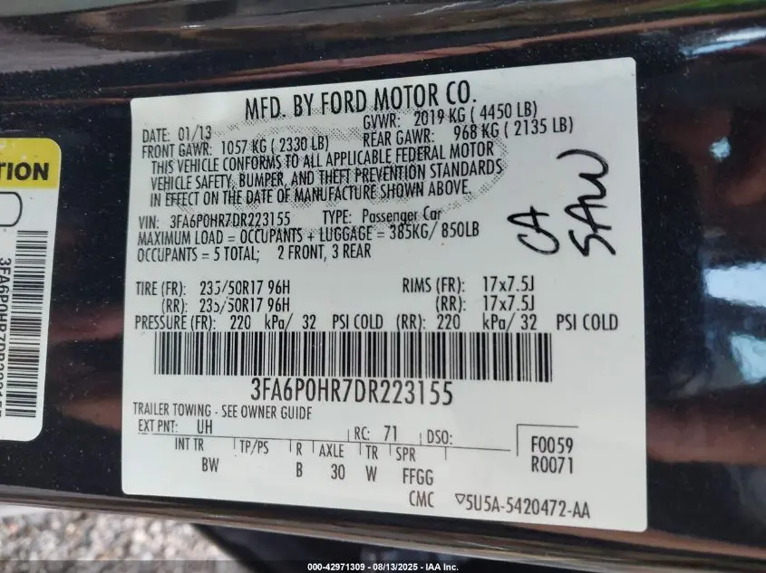 2013 FORD FUSION SE