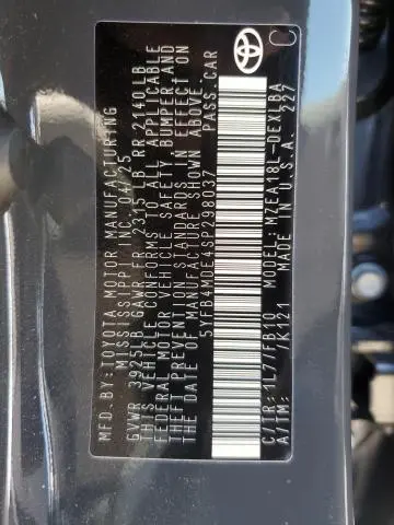 2025 TOYOTA COROLLA LE