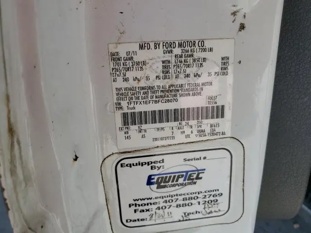 2011 FORD F150 SUPER CAB  