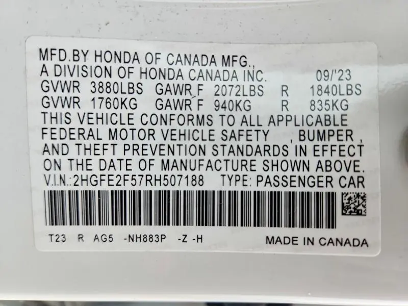 2024 HONDA CIVIC   