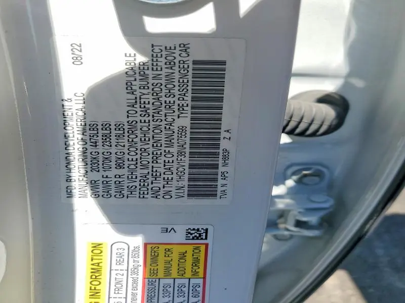 2022 HONDA ACCORD SPORT  