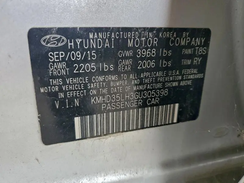 2016 HYUNDAI ELANTRA GT   