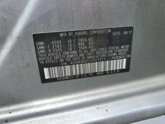 2018 SUBARU IMPREZA SPORT  